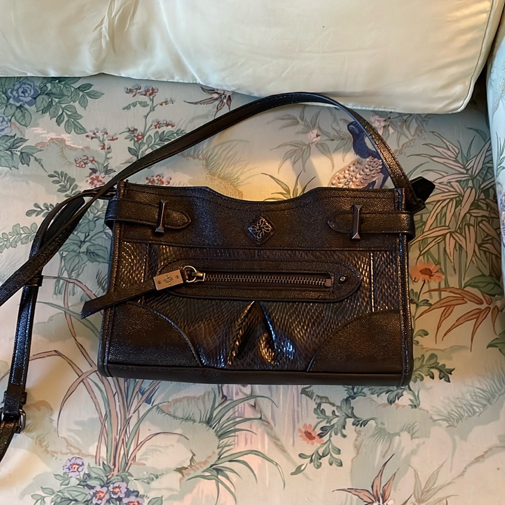 Simply Vera Vera Wang, blue and black snake, skin, print purse